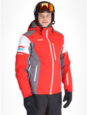 Deluni, Challenger 4 giacca sci uomo Red / Anthracite grigio, rosso