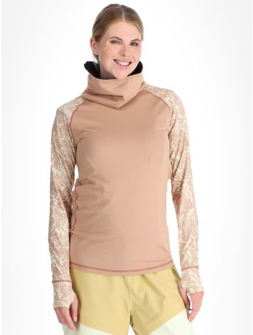 Picture, Pagaya High Fleece maglia termica donna Textury Print Roebuck marrone